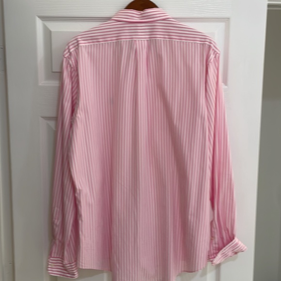 Polo by Ralph Lauren pink and white stripe Navy blue pony custom fit XL - Picture 4 of 4